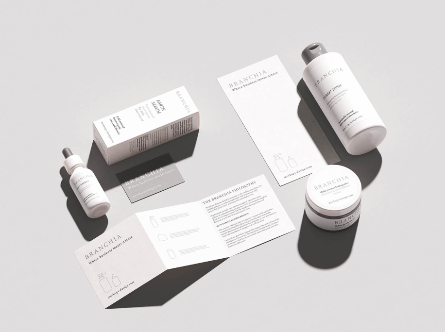 Cosmetic Brand Identity Scene Mockup