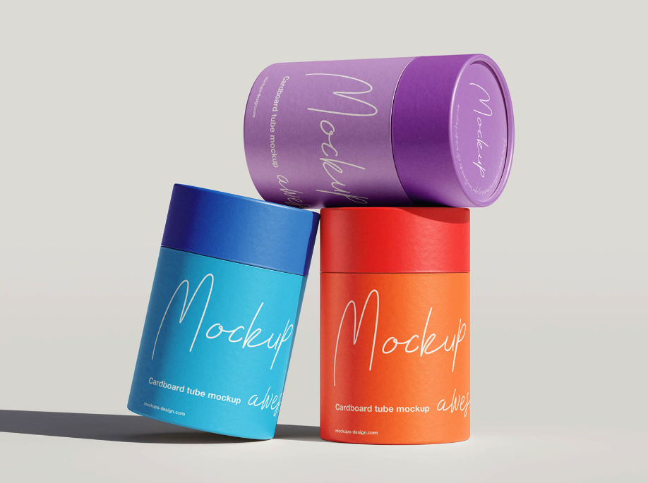 Cylindrical cardboard Tube Mockup