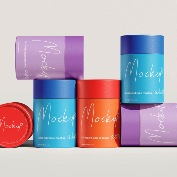 Cylindrical cardboard Tube Mockup