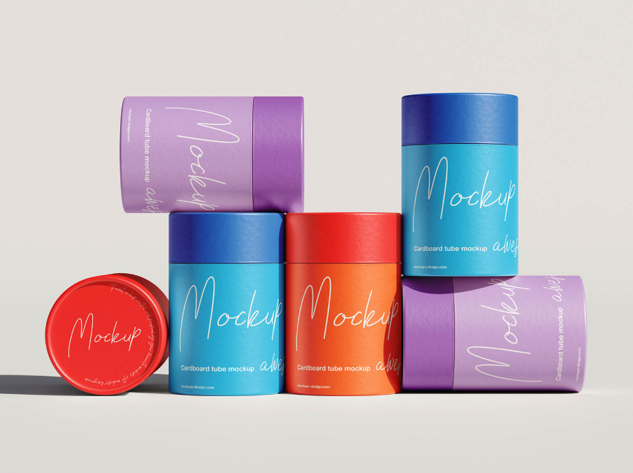 Cylindrical cardboard Tube Mockup
