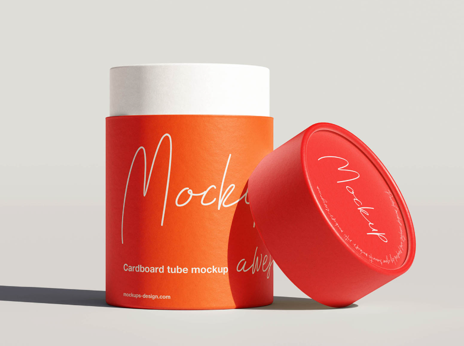 Cylindrical cardboard Tube Mockup
