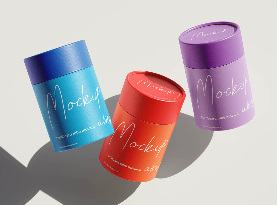 Cylindrical cardboard Tube Mockup