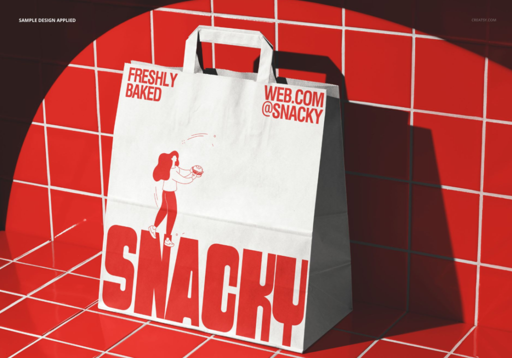 Fast Food Takeaway Paper Bag Mockup