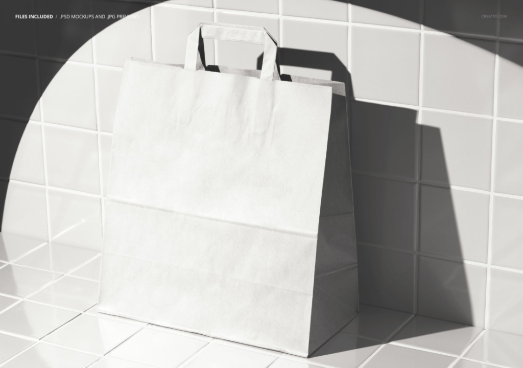 Fast Food Takeaway Paper Bag Mockup