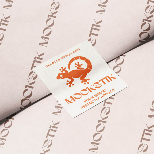 Flat Square Sticker Mockup Unboxing context
