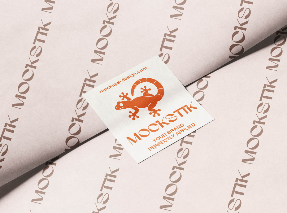 Flat Square Sticker Mockup Unboxing context
