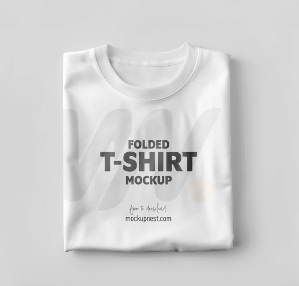 Folded T Shirt Mockup Apparel Branding Presentation