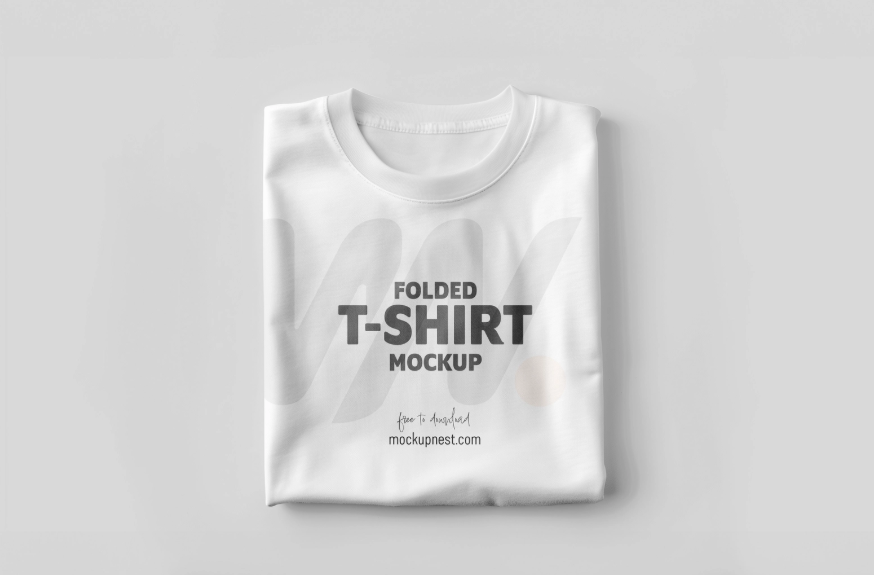 Folded T Shirt Mockup Apparel Branding Presentation
