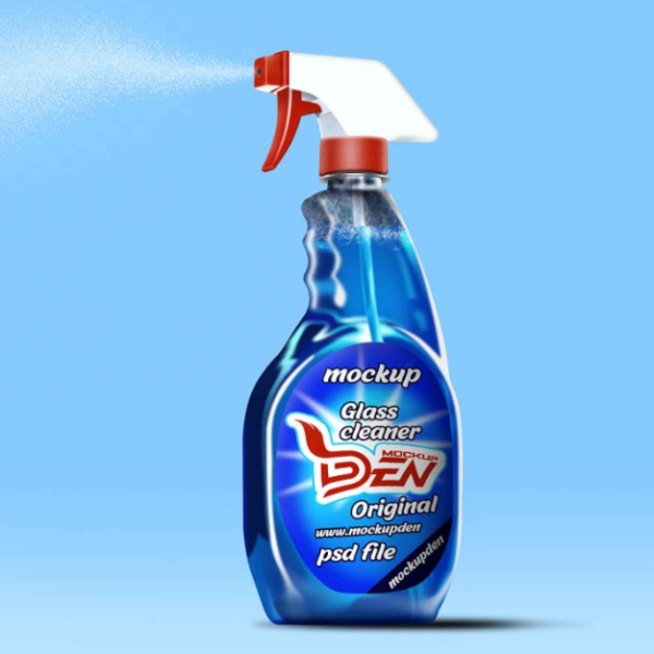 Free Realistic Glass cleaner Mockup PSD