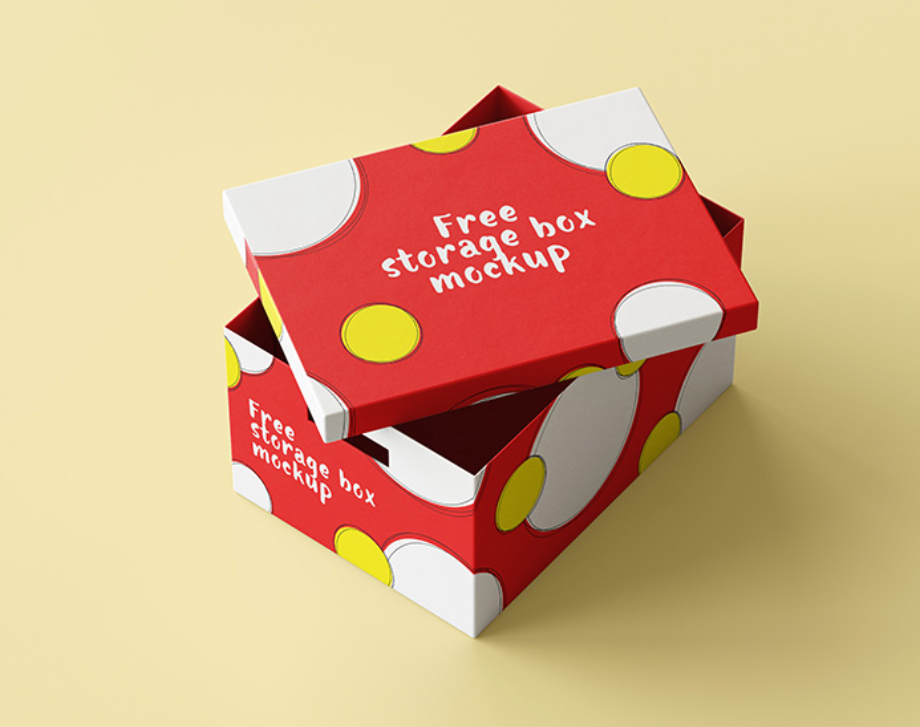 Free Storage Box Mockup