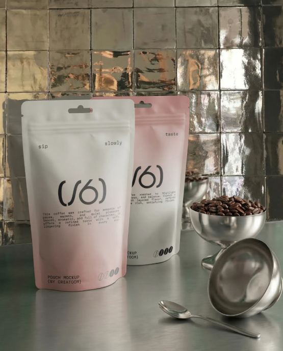 Free Two Pouch Mockups on Metal Table