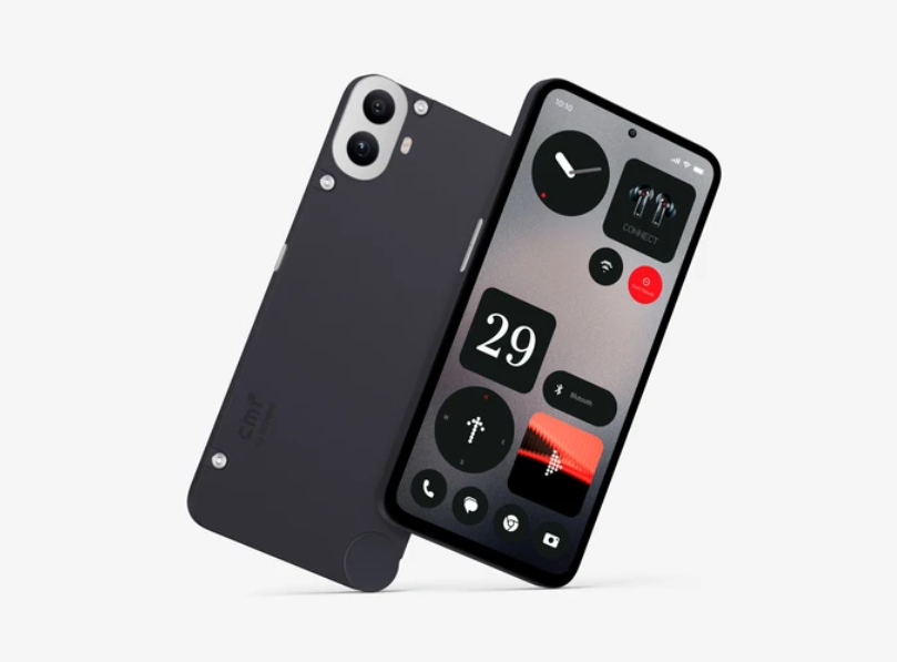 Free Two cMF Phone 1 Mockups Floating elegantly