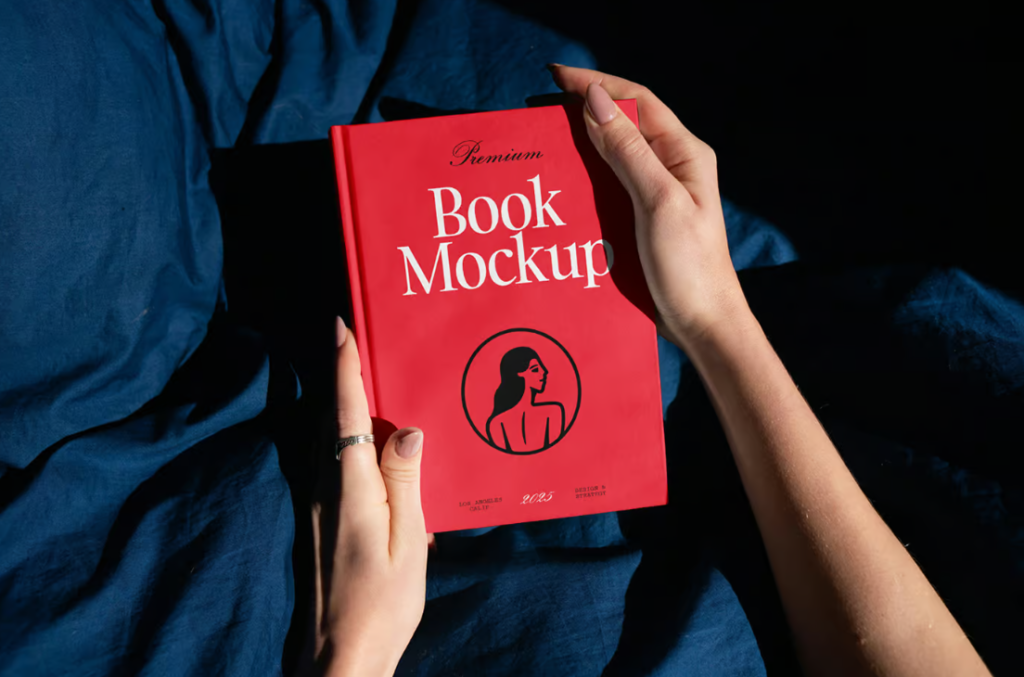 Free Woman Holding Book PSD Mockup