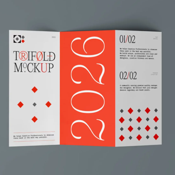 Free Z Fold Brochure mockup for creative