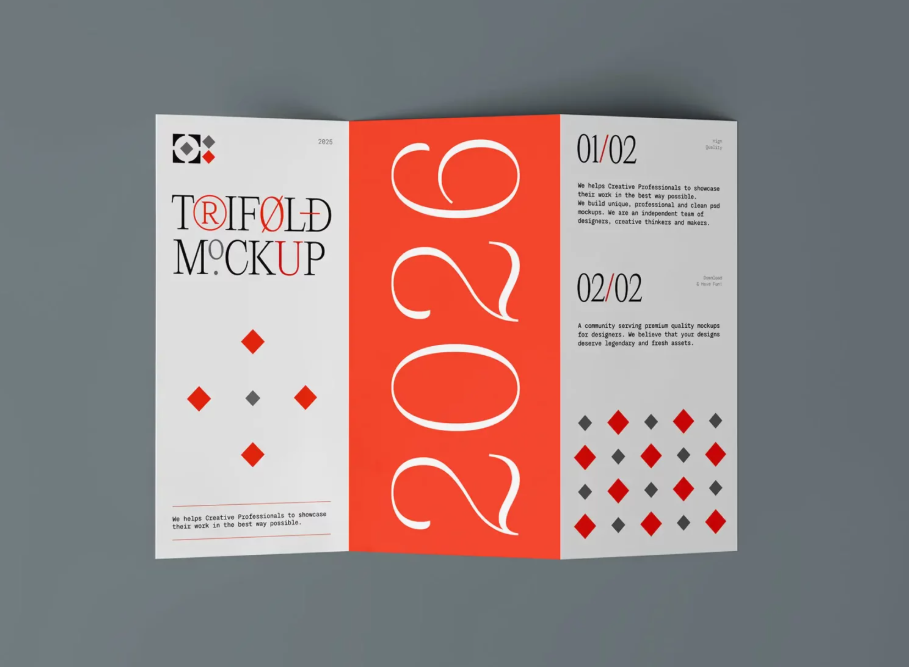 Free Z Fold Brochure mockup for creative