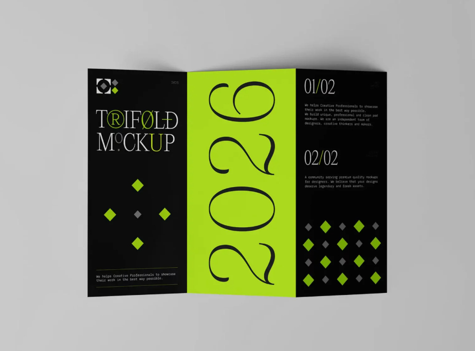 Free Z Fold Brochure mockup for creative