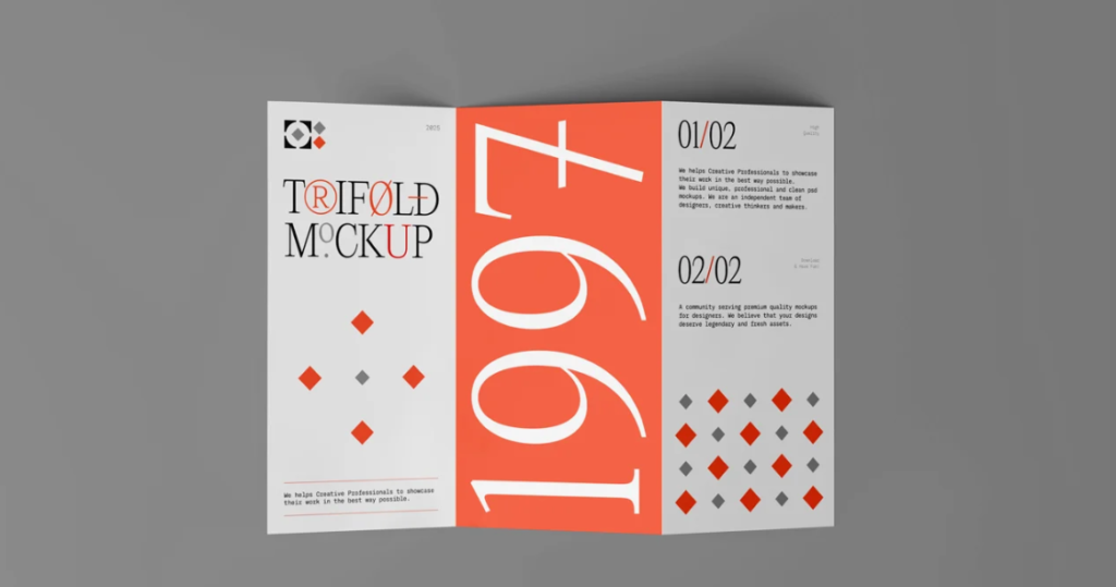 Free Z Fold Brochure mockup for creative