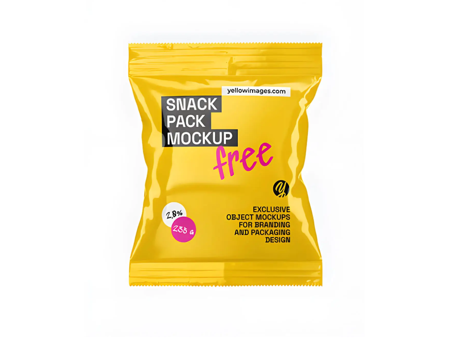 Glossy Snack Packaging Mockup