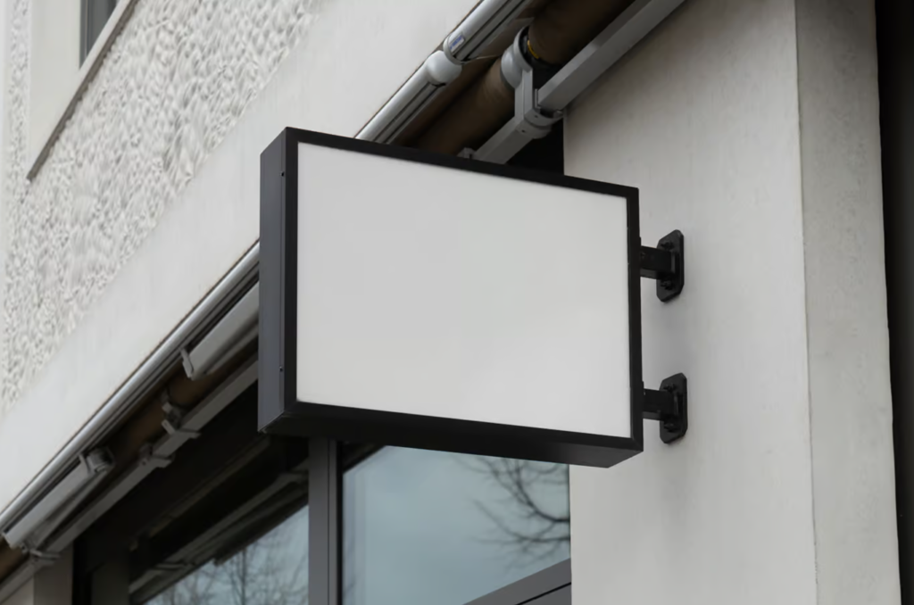 Horizontal Sign on Wall Mockup