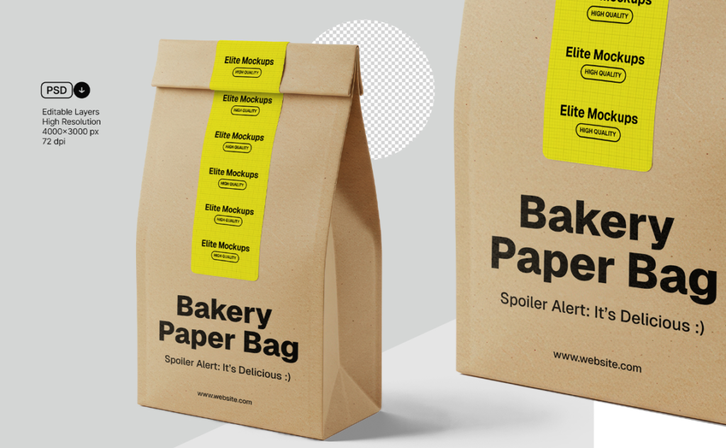 Kraft Bakery Paper Bag Mockup Food Branding