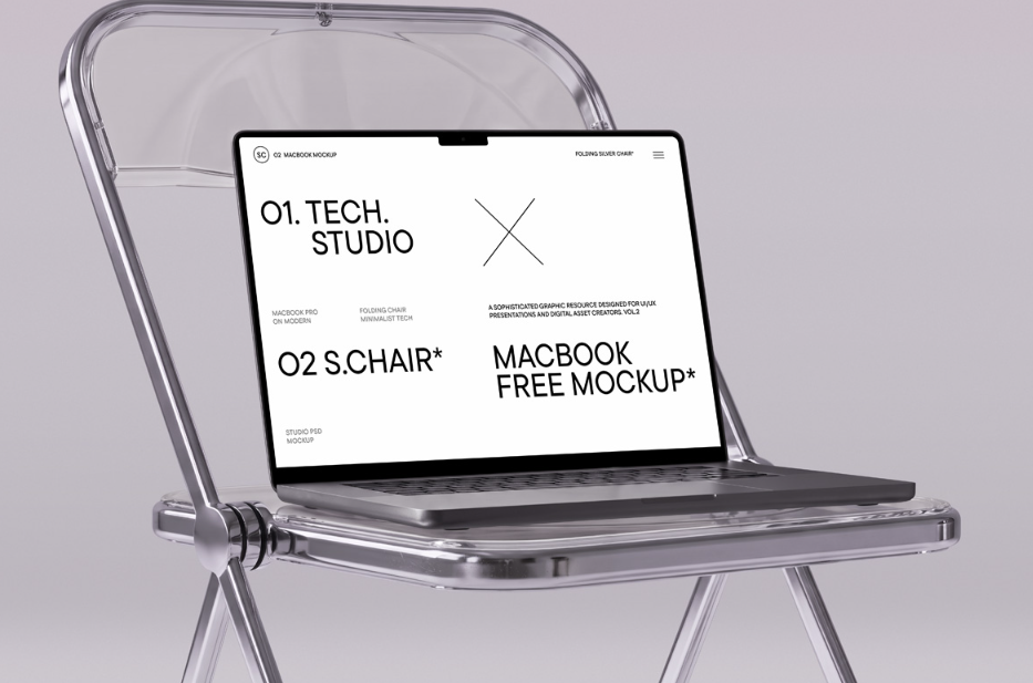 MacBook Pro on Modern Folding chair