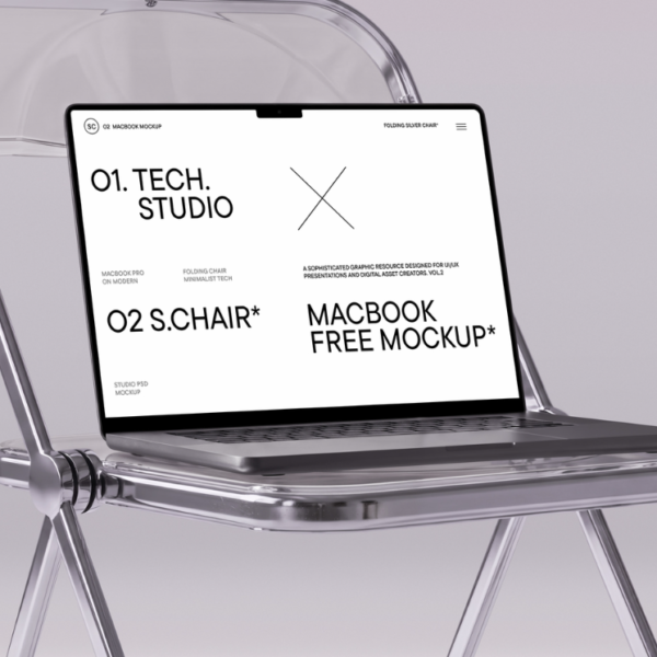 MacBook Pro on Modern Folding chair