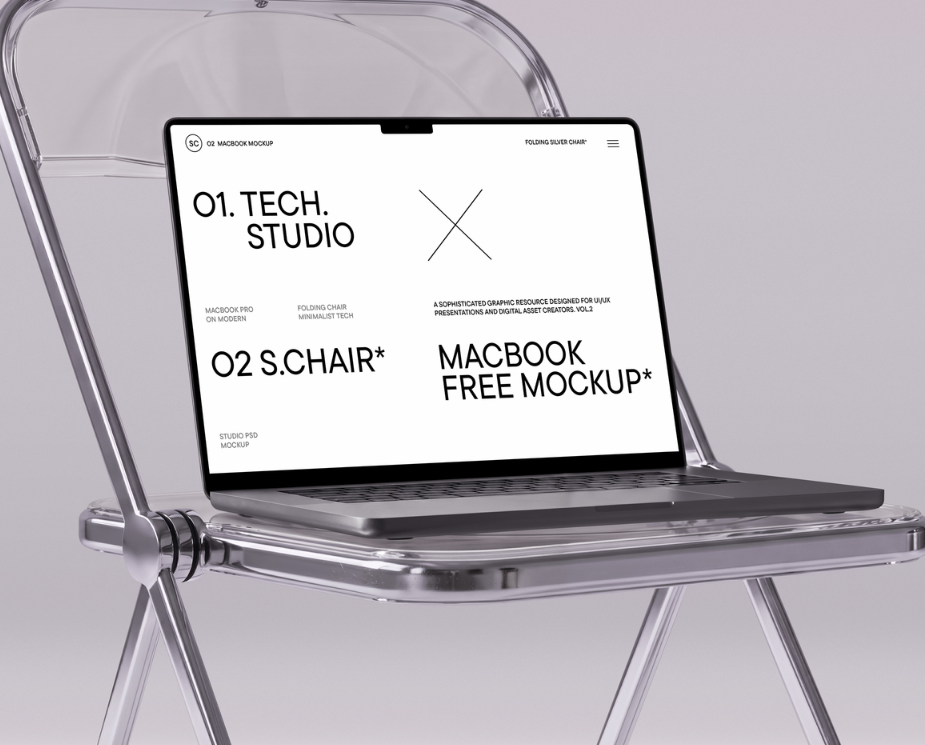 MacBook Pro on Modern Folding chair