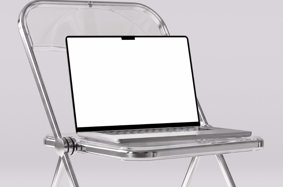 MacBook Pro on Modern Folding chair
