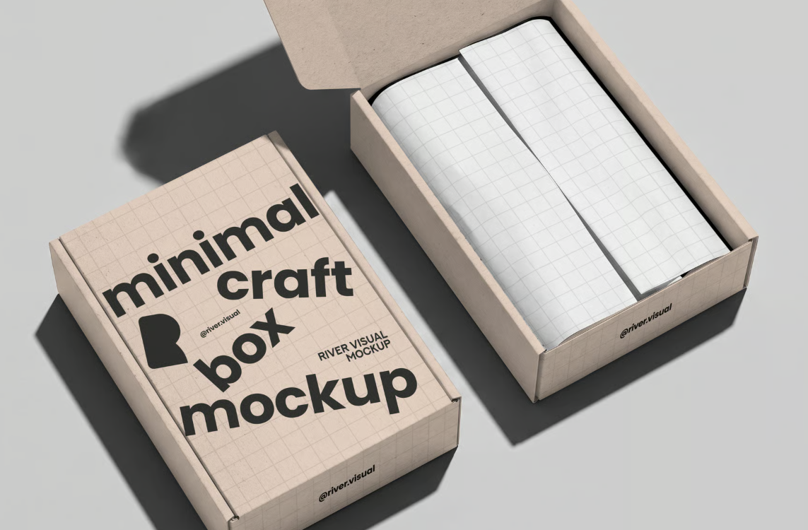 Minimal Kraft Box Mockup