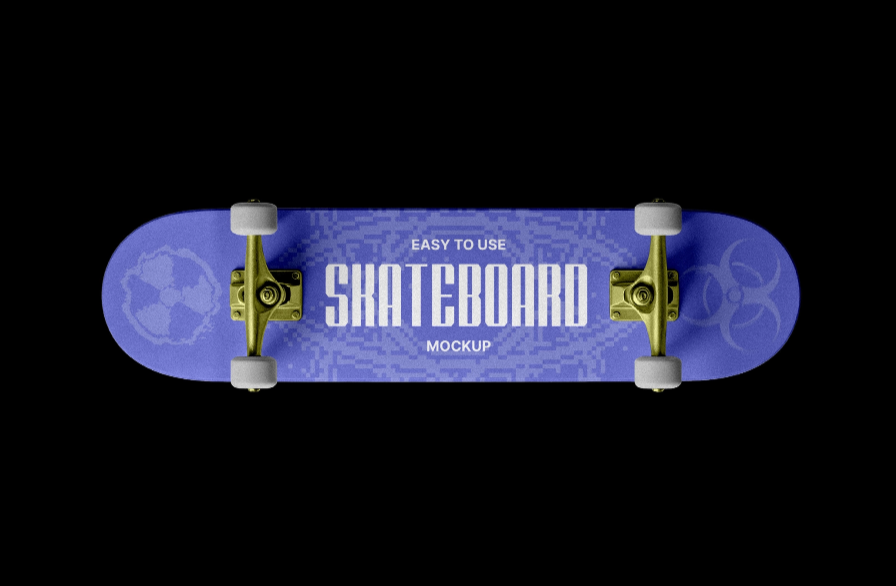 Skateboard Deck Mockup Top PSD