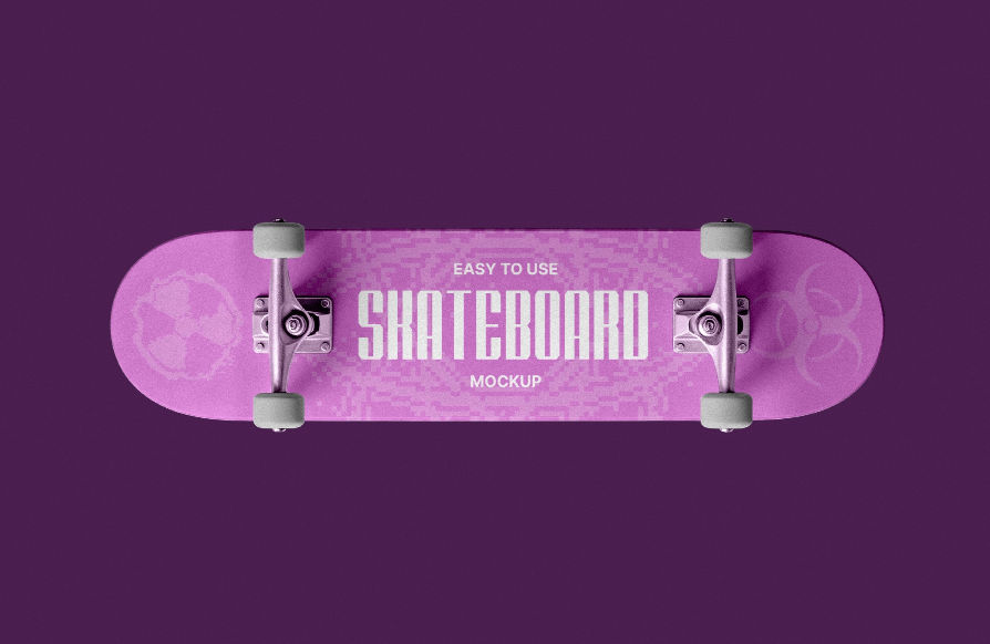 Skateboard Deck Mockup Top PSD