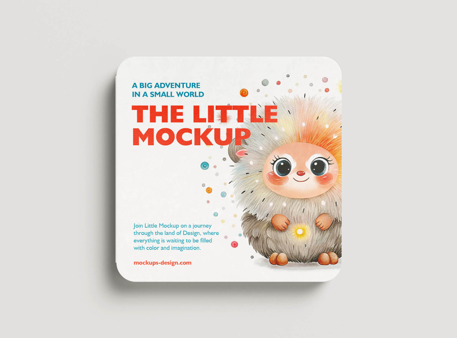 Square Board childrens Book Mockup Book PSD Presentation Set