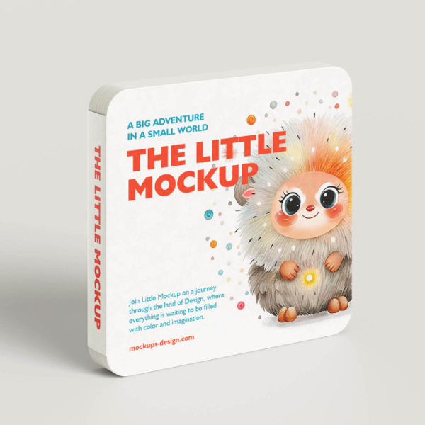 Square Board childrens Book Mockup Book PSD Presentation Set