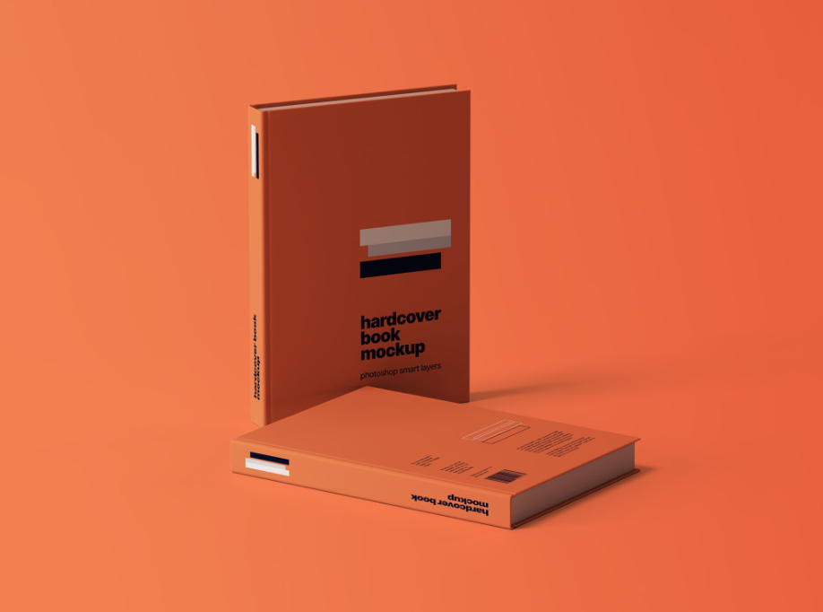 Two Hardcover Books Mockup  complete Book cover DesignsTwo Hardcover Books Mockup  complete Book cover Designs