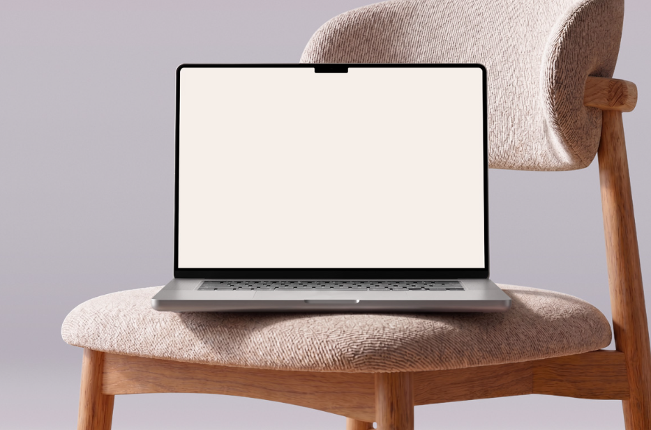 MacBook Pro on Boucle Mockup