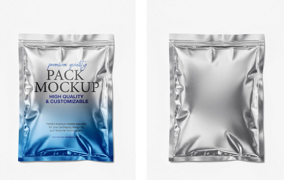 Matt Zip Lock Flat Pouch Mockup