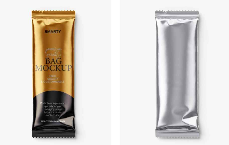 Metallic Food Bag Mockup