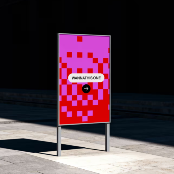 Outdoor Standing Sign Mockup in Urban Setting