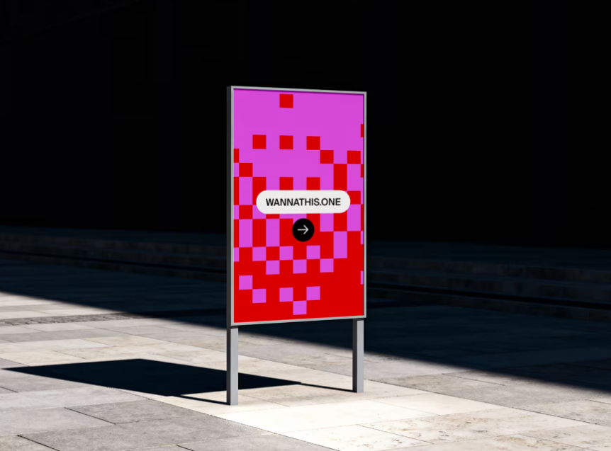 Outdoor Standing Sign Mockup in Urban Setting