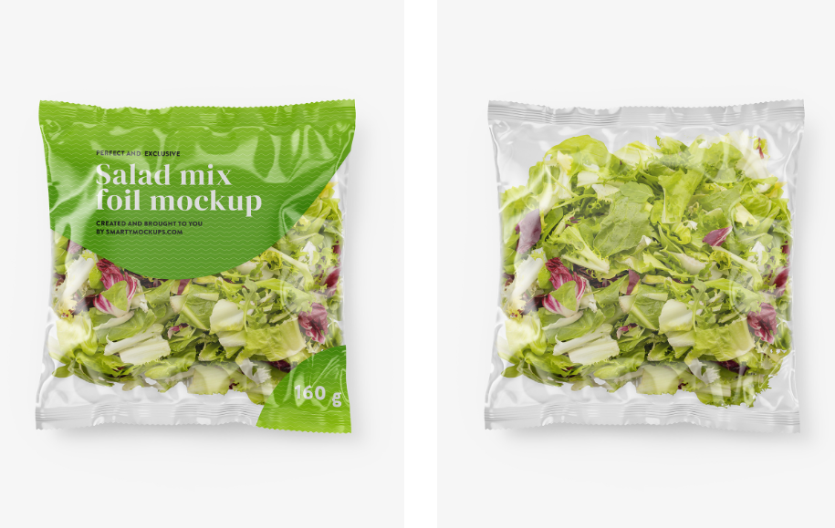 Salad Mix in Bag Mockup
