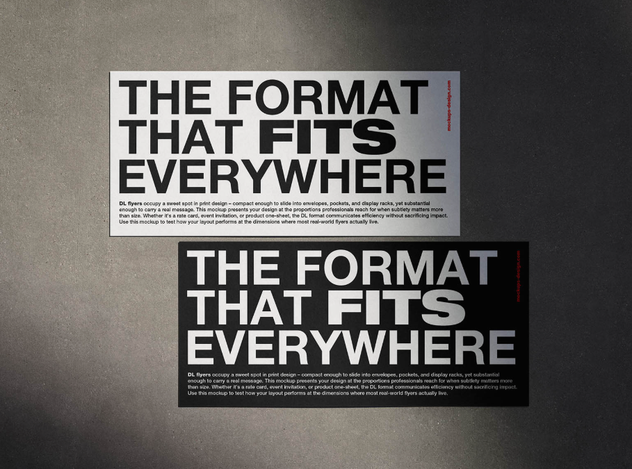 DL Flyer on concrete Background Mockup