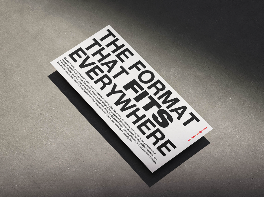 DL Flyer on concrete Background Mockup