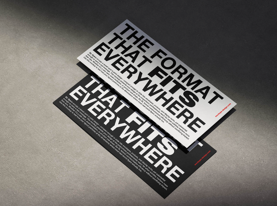 DL Flyer on concrete Background Mockup