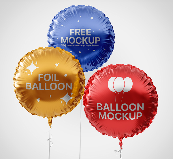 Free Round Foil Balloon Mockup