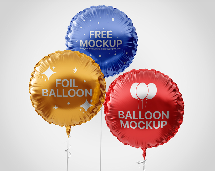 Free Round Foil Balloon Mockup
