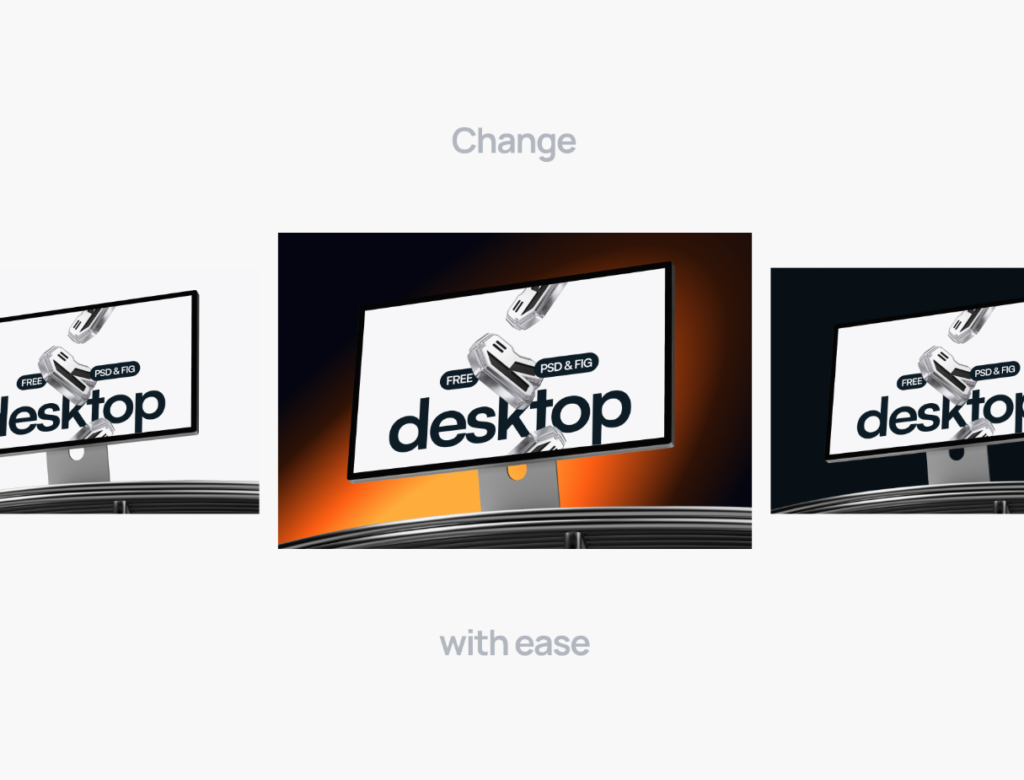 Free minimal Desktop mockup