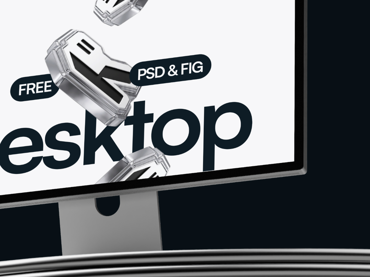 Free minimal Desktop mockup