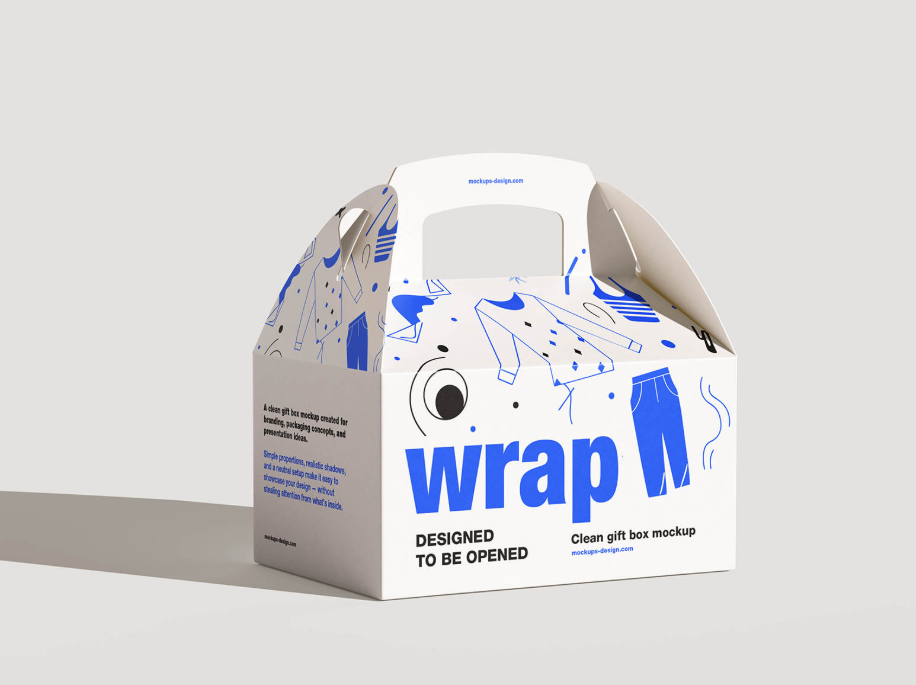 Gable Style Gift Box Mockup