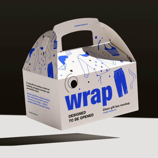 Gable Style Gift Box Mockup