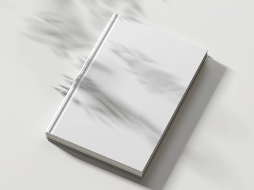 Hardcover Book Mockup on Purple Background